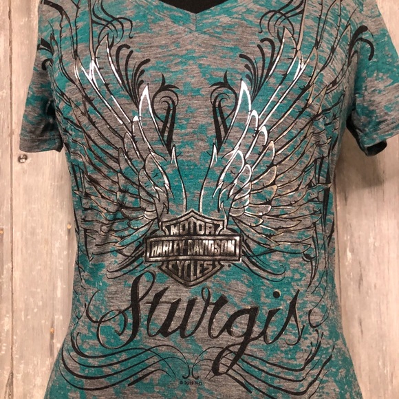 Harley Davidson vneck shirt - Picture 2 of 5